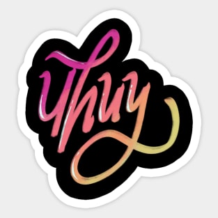 Uhuy typography colorful Sticker